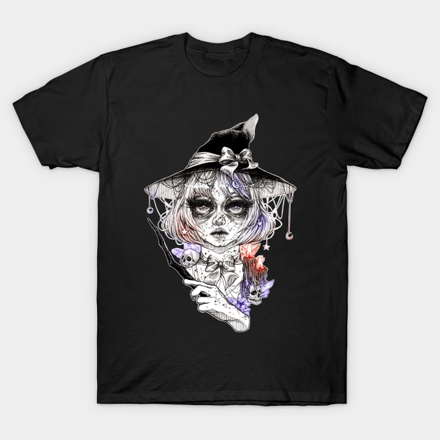 Night Witch T-Shirt by Faded Iris